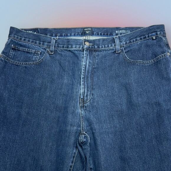 NAUTICA Men’s 40 x 32 RELAXED STRAIGHT Blue Jeans - Picture 1 of 4